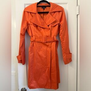 London Fog Vibrant Orange Trench Coat